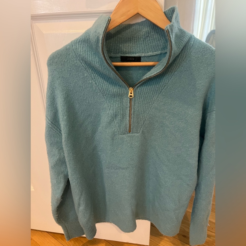 J. Crew Women’s Teal Zip-Up Sweater